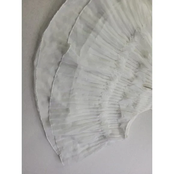 Ramy Brook Women's S White Lined Pleated Ruffle Tank Top Cropped READ - Picture 10 of 11